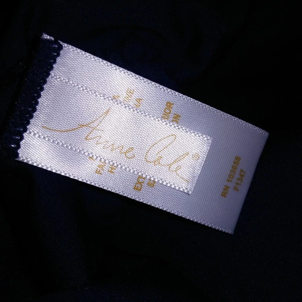 Anne Cole Swim Bottom High Waist XL Solid Navy Blue Scrunch Sides